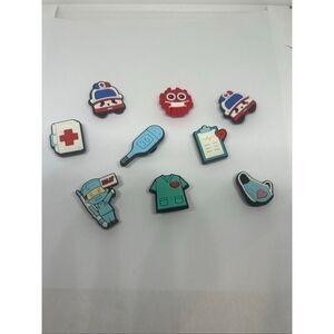 Lot of 9 Medical & Nurse Shoe Charms – Healthcare Theme for Clogs 🩺🚑👩‍⚕️